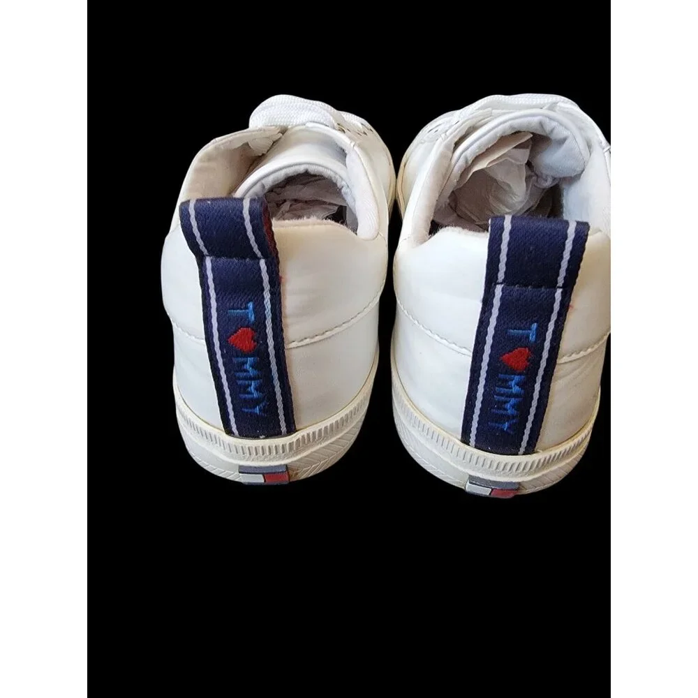 Tommy Hilfiger Lelita White Leather Lace-Up Sneakers Women's Size 8.5 - Picture 4 of 6